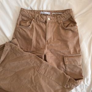 Bershka Wide Leg Cargo Pants